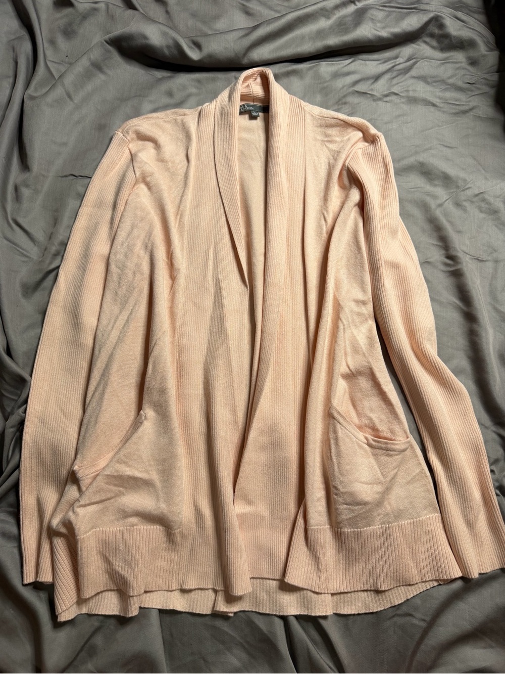 89th & Madison Soft Peach Open-Front Cardigan